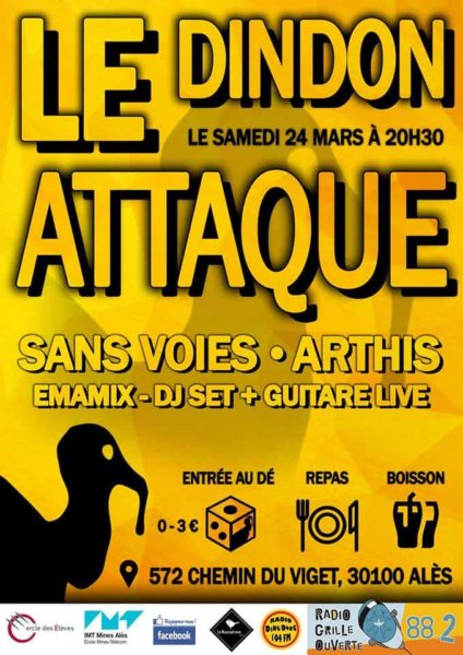 Concert Dindon Attaque Alès 24 mars 2018