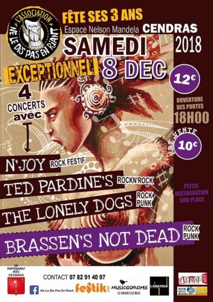 Concert Ne Le Dis Pas En Riant cendras 8 décembre 2018
